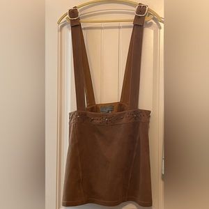 By Anthropologie suede skirt with suspenders - size 6 nwot